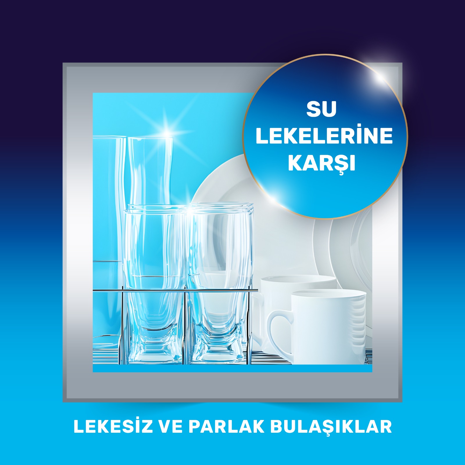 Su lekelerine karşı lekesiz ve parlak bulaşıklar